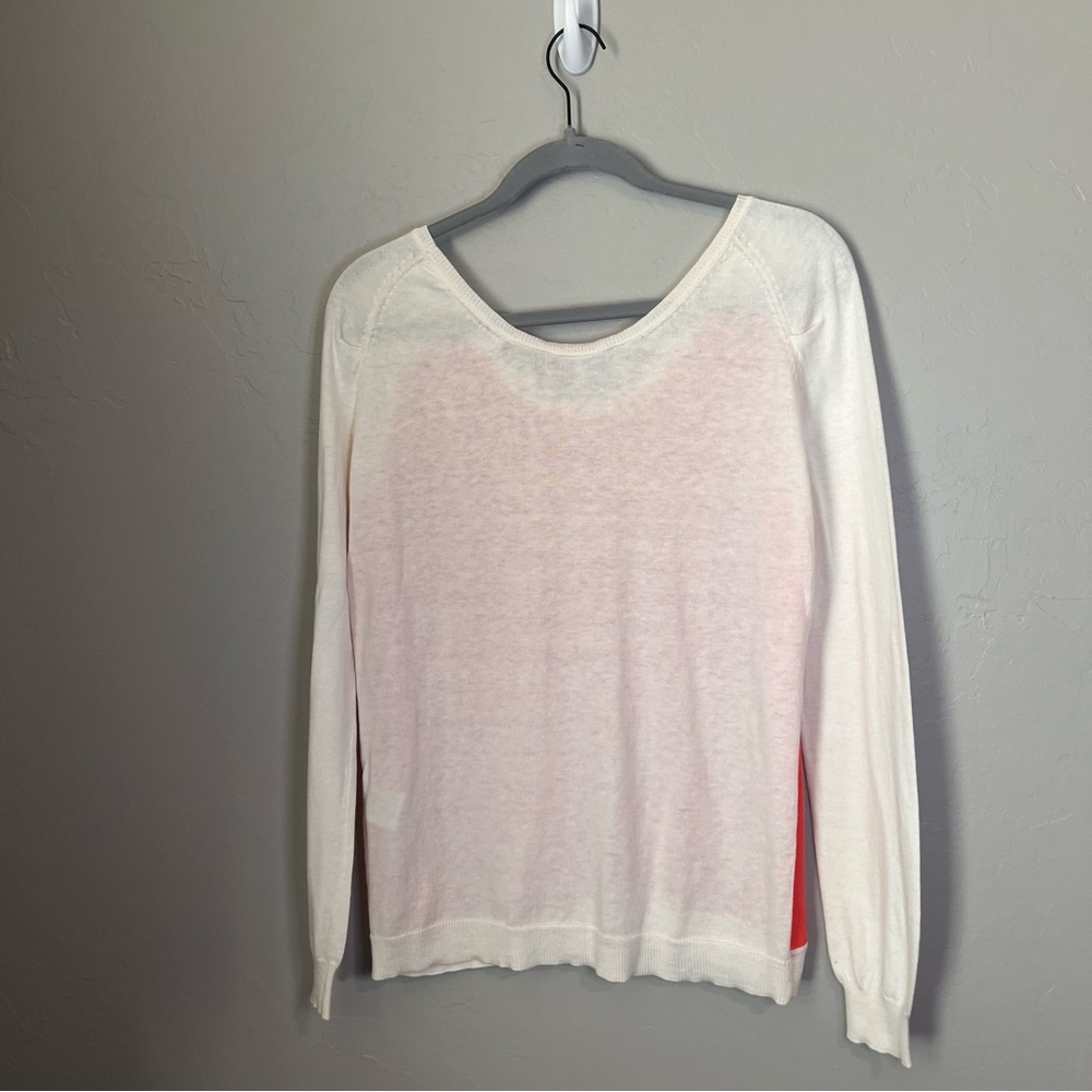 Sandro Color Block Silk Cotton Cashmere Lightweight Sweater Casual Knit - Picture 7 of 11